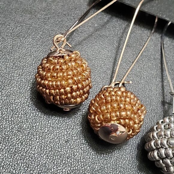 Ashley Stewart set of 3 beaded earrings - Picture 3 of 8